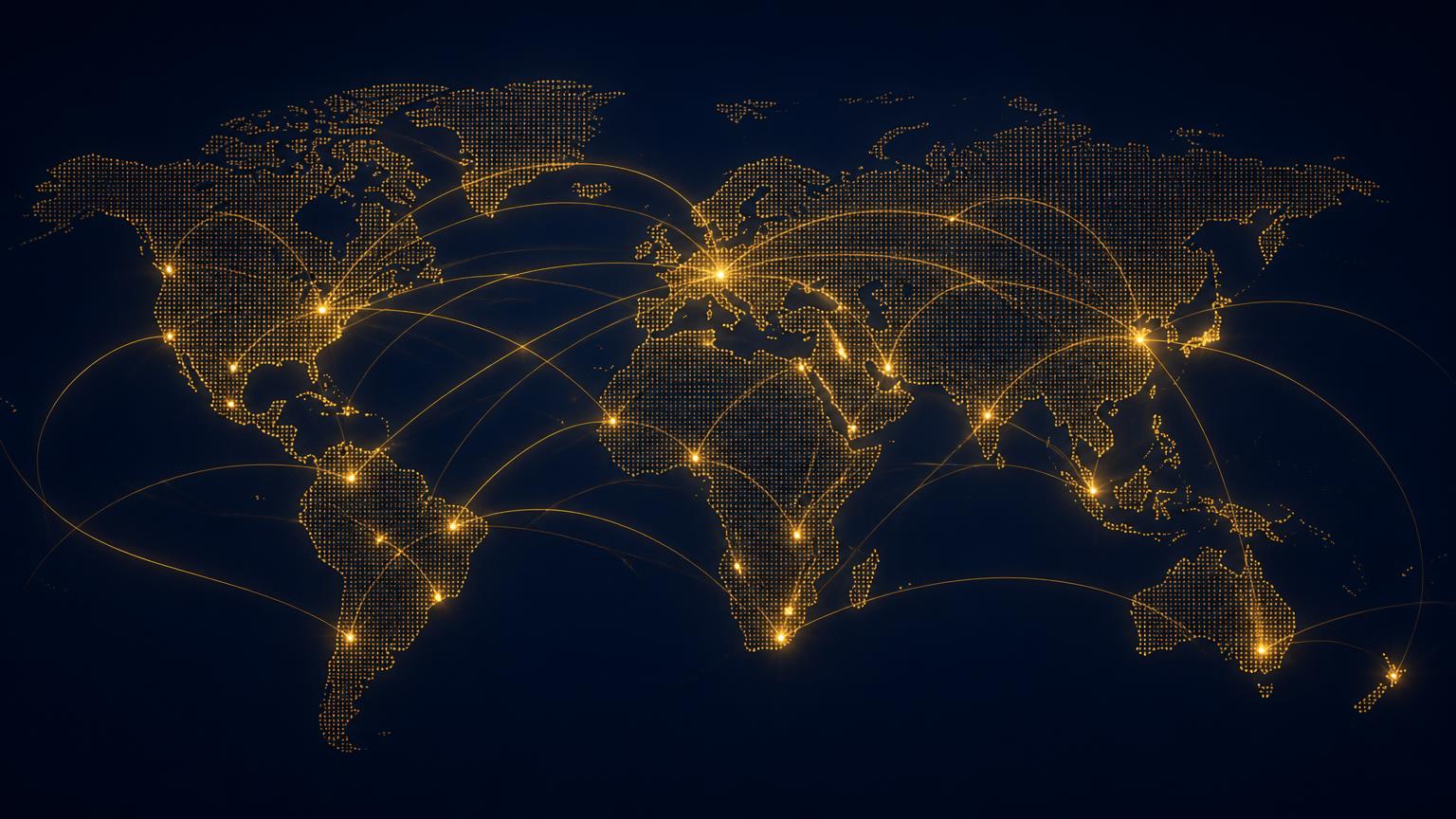 Global supply network with worldwide sourcing and delivery connections
